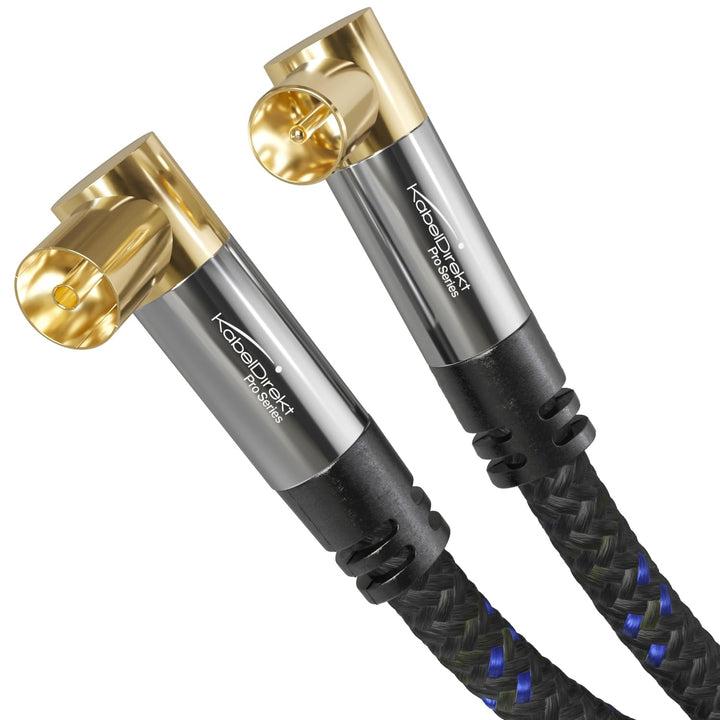 KabelDirekt – 4K Antennenkabel Nylon, TV Kabel 90° gewinkelt – 20m – In Deutschland entwickelt, bruc