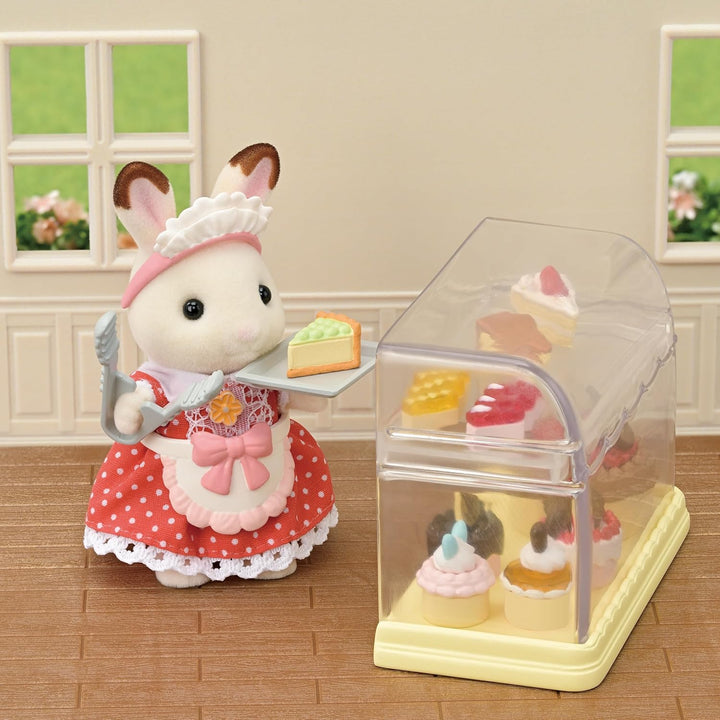 Sylvanian Families 5807 Dorfkonditorei Set für Starter Haus, Ergänzungsset inklusive Backofen mit Fu