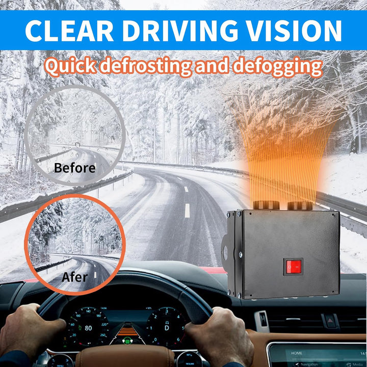 Heizung 12V 600W,Tragbare Autoheizung Heizluefter Wärmer Defroster,2 Loch 5 Sekunden Schnellheizung
