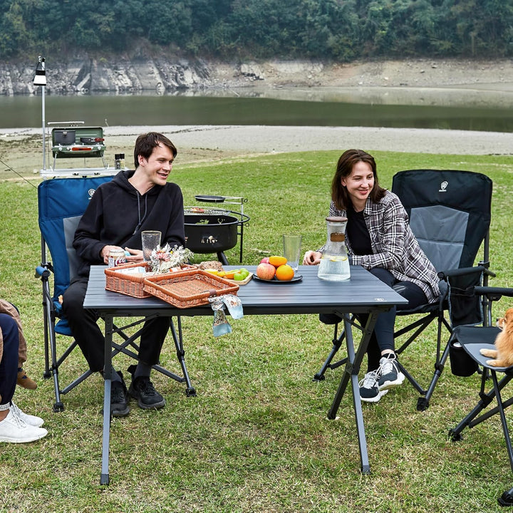 EVER ADVANCED Campingtisch Klappbar Aluminium 120X70CM Klapptisch 80KG Belastbar Aufrollbarer Tischp
