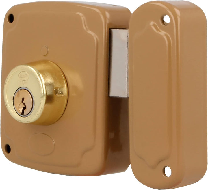Amig - Aufschraubschloss DIN rechts mit Schliesshebel und Falle für Holztüren Mod. 72PU - 80 x 95 mm