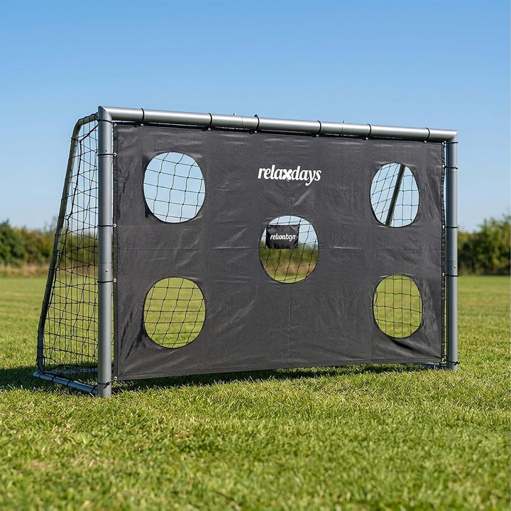Relaxdays Fussballtor, ohne oder mit Torwand, PE-Netz &amp; Stahl, mit Erdhaken, Garten, grosses Spielto