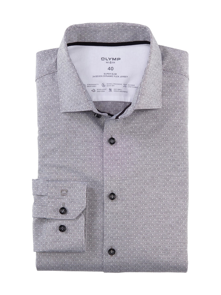 OLYMP Herren Businesshemd Langarm No. Six 24/Seven,Twill,super Slim,Modern Kent 36 Schwarz 68, 36 Sc