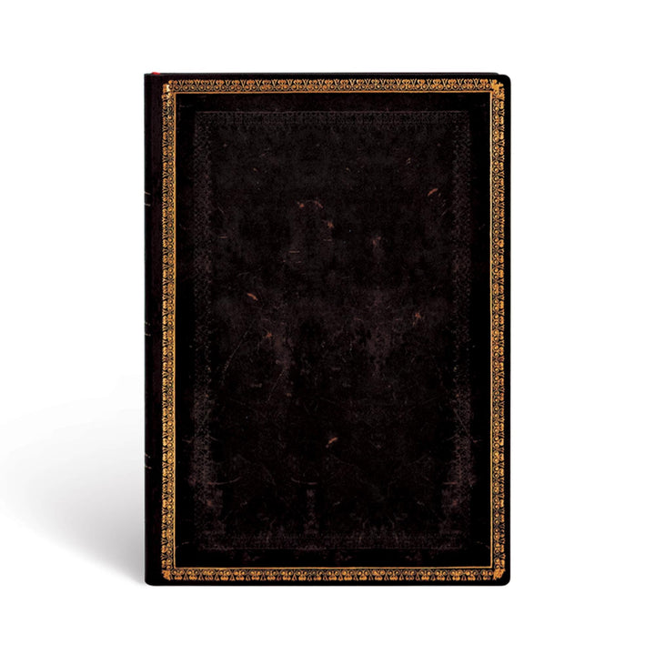 Paperblanks - Faux Leder schwarzes Marokkoleder - Notizbuch Midi Flexi Liniert - 176 Seiten, Midi (1