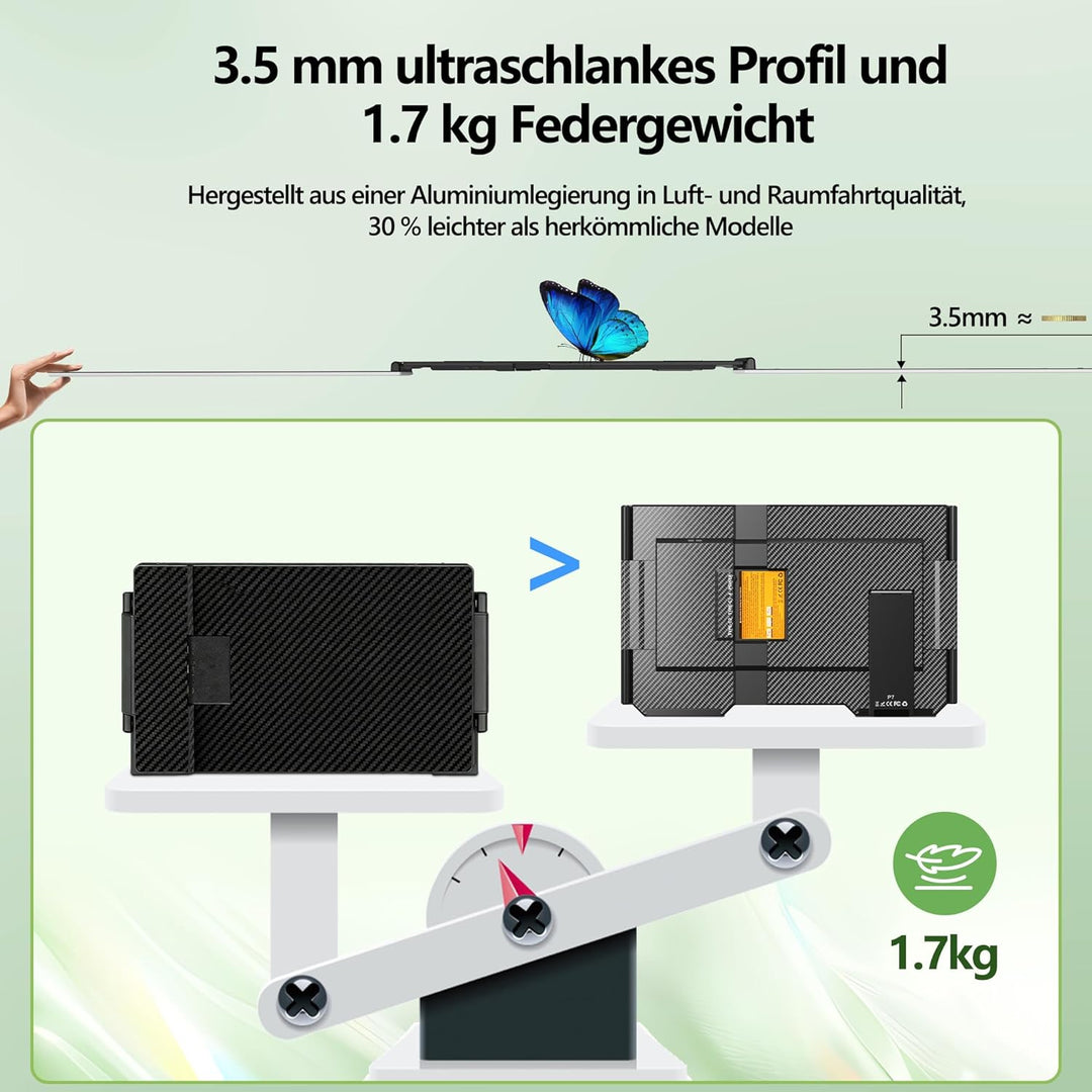 Laptop Bildschirm Erweiterung, 15.6 Inch FHD IPS Laptop Monitor Erweiterung, Laptop Screen Extender