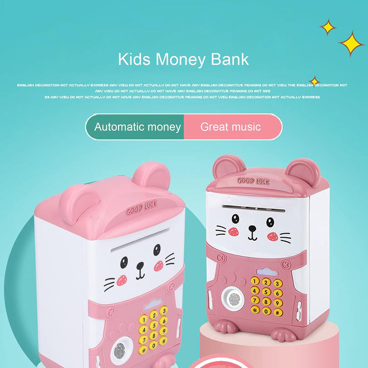 Kinder Elektronische Fingerabdruck-Code-Sperre, Mini ATM Auto Scroll Papiergeld Sparschwein One-Clic