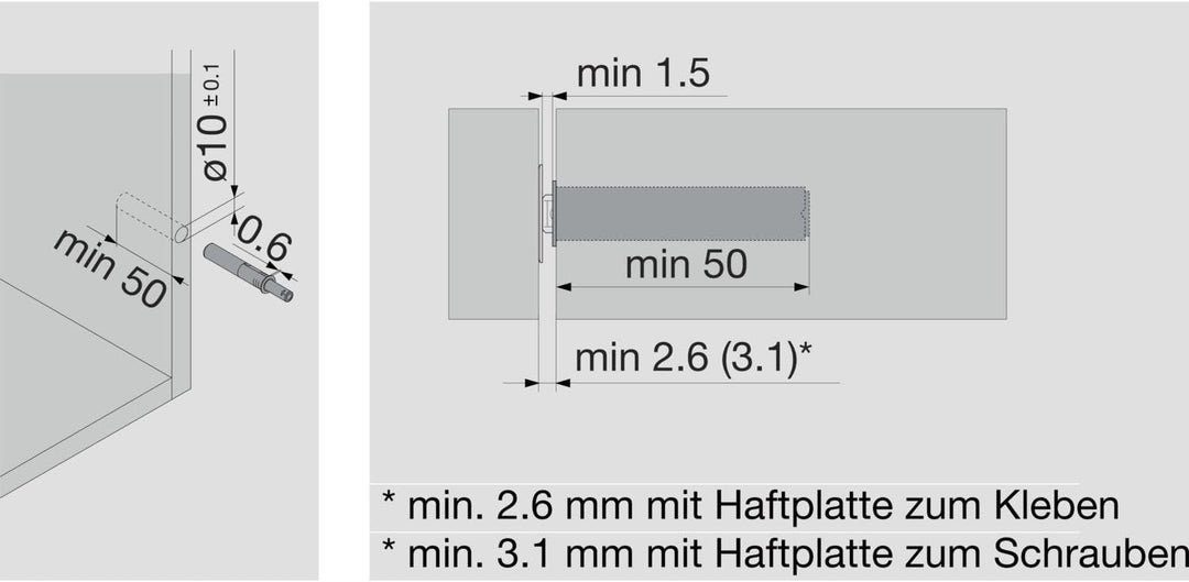 Blum Aventos Tip On Kraftspeicher 960-2215 weiss Klappenbeschlag m. Montageplatte Leistungsfaktor 96