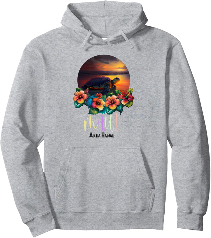 Maui, Urlaub Hawaii, Schildkröte, Hibiskus, Hawaii Pullover Hoodie
