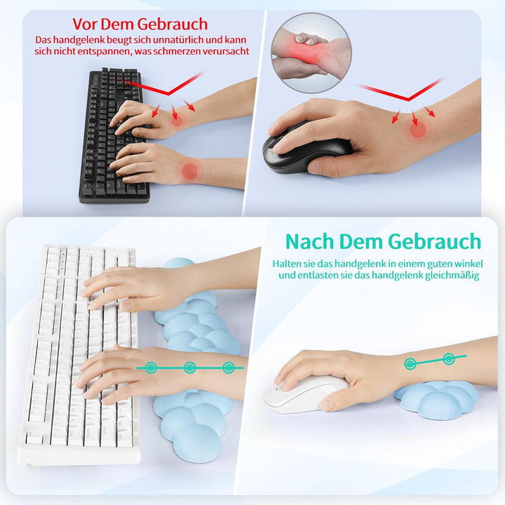 Handballenauflage Tastatur Wolke, Ergonomisches Handauflage Tastatur Wolke Mit PU Leder Memory Schau
