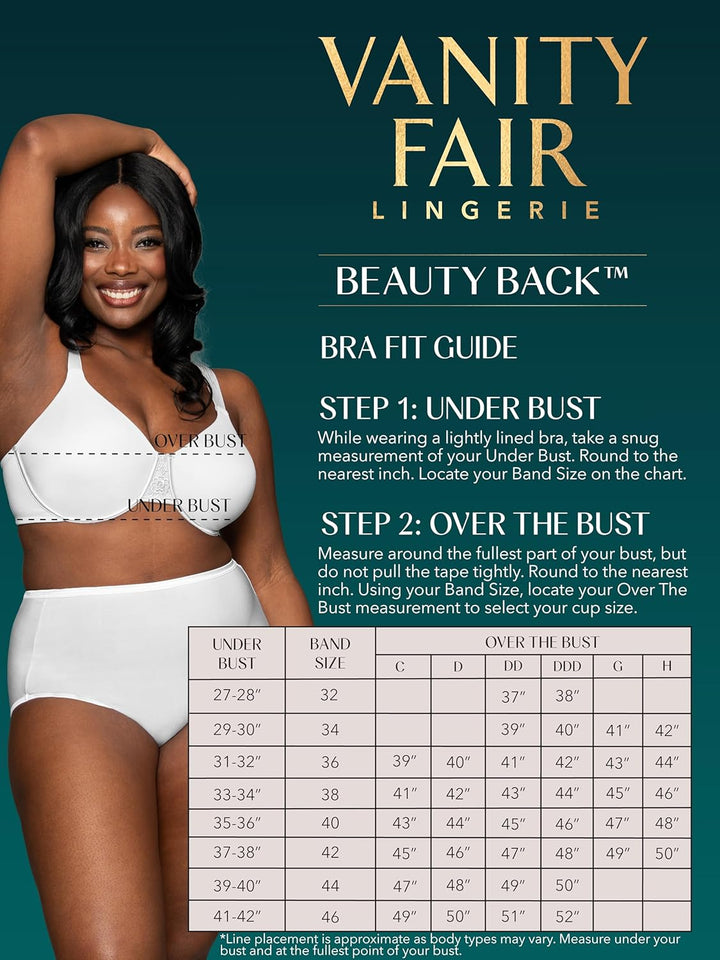 Vanity Fair Damen Minimizer-BH, Undurchsichtige 70F Star White, 70F Star White