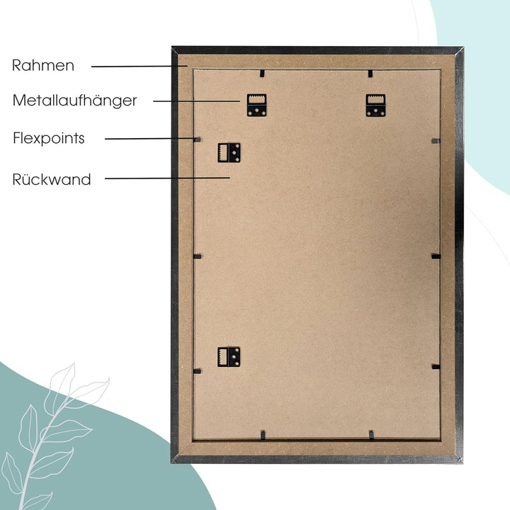 Picati Spiegelrahmen Barocko inkl. Spiegel | Aluminium Vintage | Spiegelmass: 40x40cm | zzgl. 7,8 cm