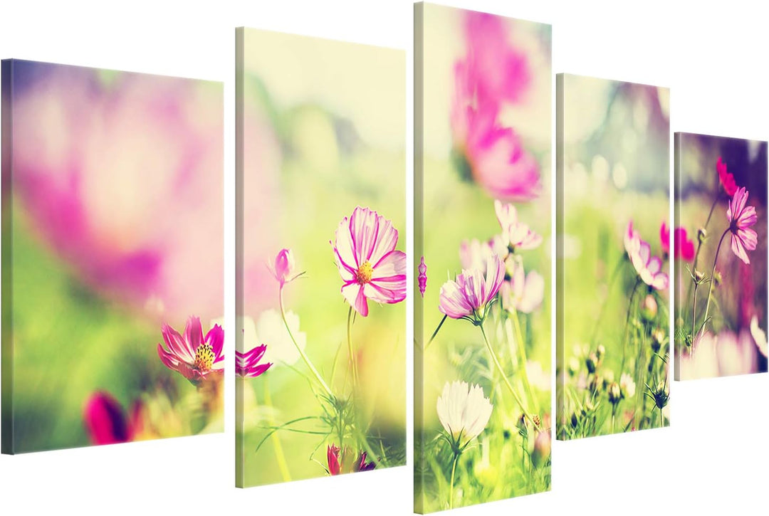 ge Bildet Bild auf Leinwand | Landschaftsbilder - Frühling Q in 100x50 cm mehrteilig als Wandbild |