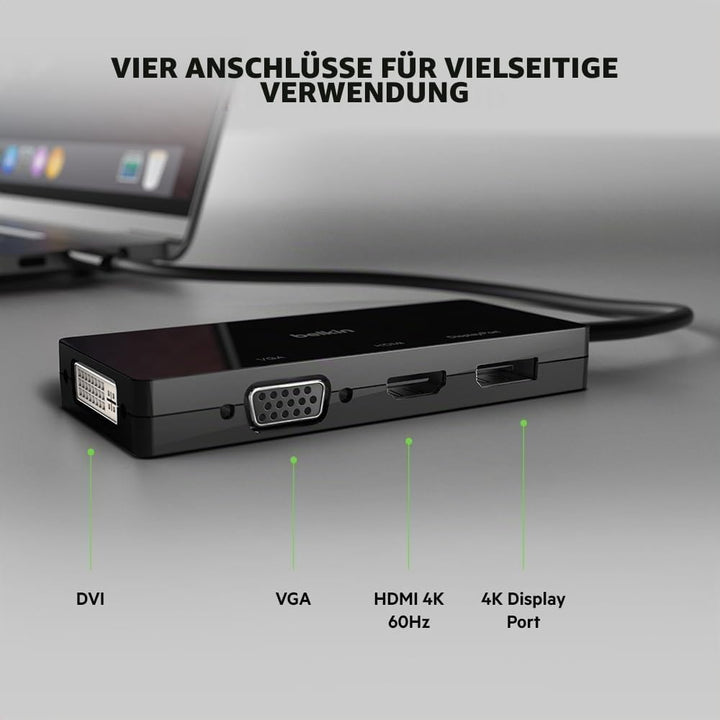 USB-C Video Adapter (HDMI, VGA, DVI, DISPLAYPORT), BLK, Video Adapter