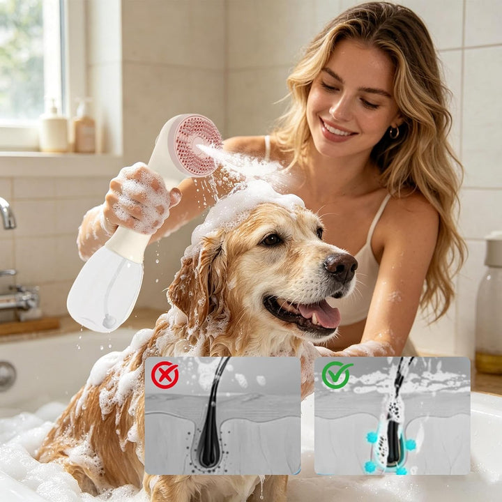 Hundebad-Zerstäuber - Elektrische Hand-Schaumbürste für Haustiere,Welpen-Badebürste Shampoospender |