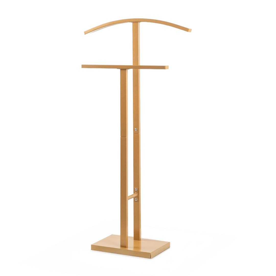Herrendiener Mod. ADAK - Farbe Mattgold - Mit Oberer Kleiderstange und Hosenstange - 52 x 18 x 100 c