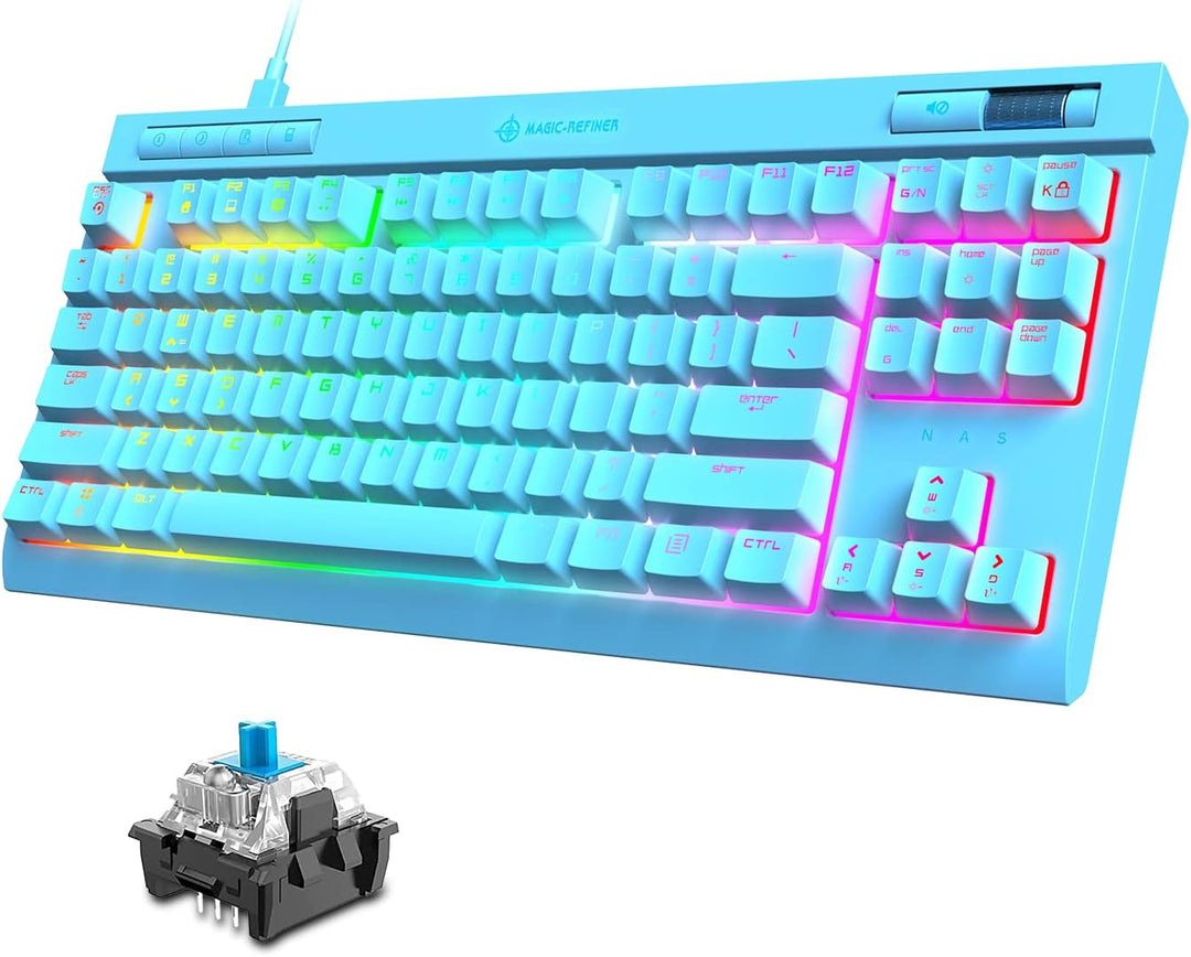 TKL – Gaming-Tastatur, 18 Chroma-RGB-beleuchtete mechanische Tastatur mit LED-Hintergrundbeleuchtung