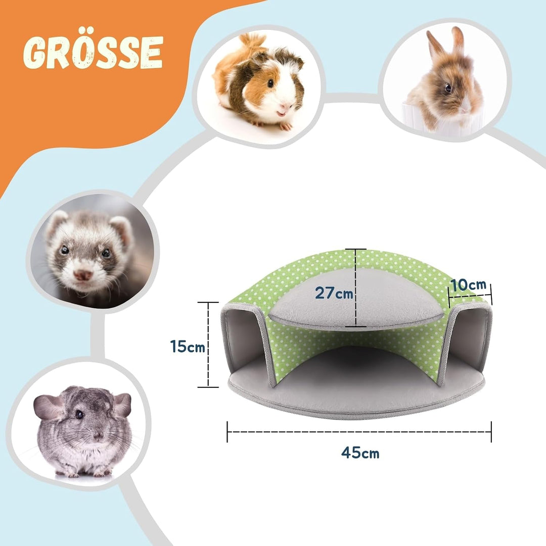 Meerschweinchen Bett, Interaktiver Tunnel, Waschbares Meerschweinchen Zubehoer, Spielzeug für Frettc