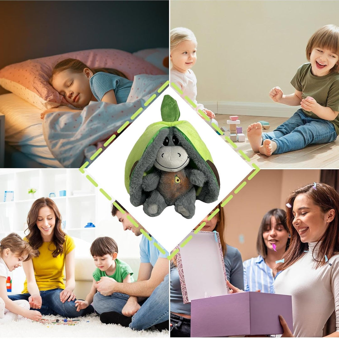 Schlummer Esel Kuscheltier,29*24cm Schlafender Plüschesel Zum Stressabbau, 4 Atemmodi,Spielzeug Für