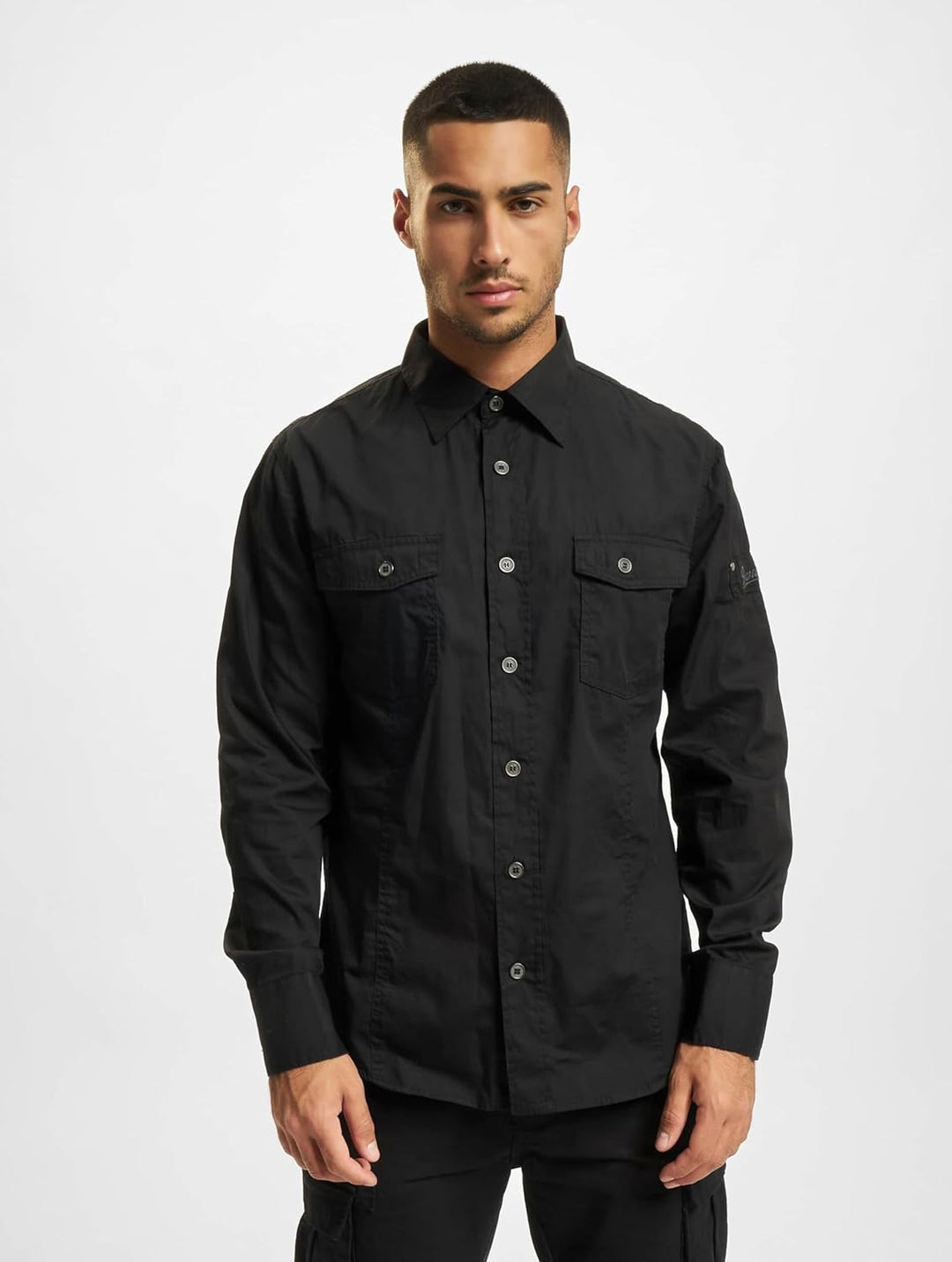 Brandit Men Slim Shirt Herren Hemd 4005 S Schwarz, S Schwarz