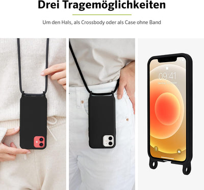 Artwizz HangOn Case kompatibel mit [iPhone 13 Pro] - Elastische Schutzhülle aus Silikon als Handyket