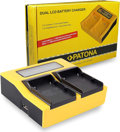 PATONA Dual LCD Ladegerät für BP-A30, BP-A60, BP-A65 Akkus Kompatibel mit Canon EOS C200 C300 Mark I