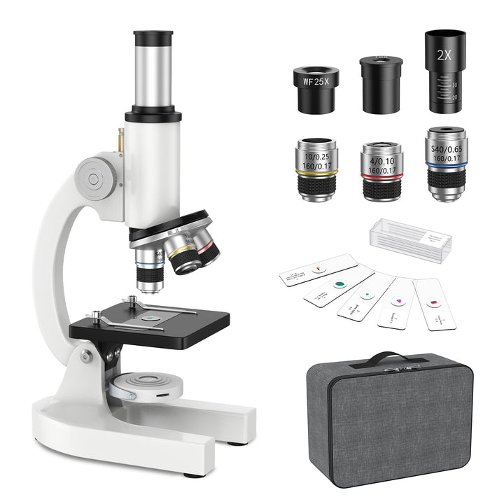 HUTACT Mikroskop für Kinder Erwachsene Anfänger: 40-2000X Compound Biologie Mikroskop mit Slide Kit