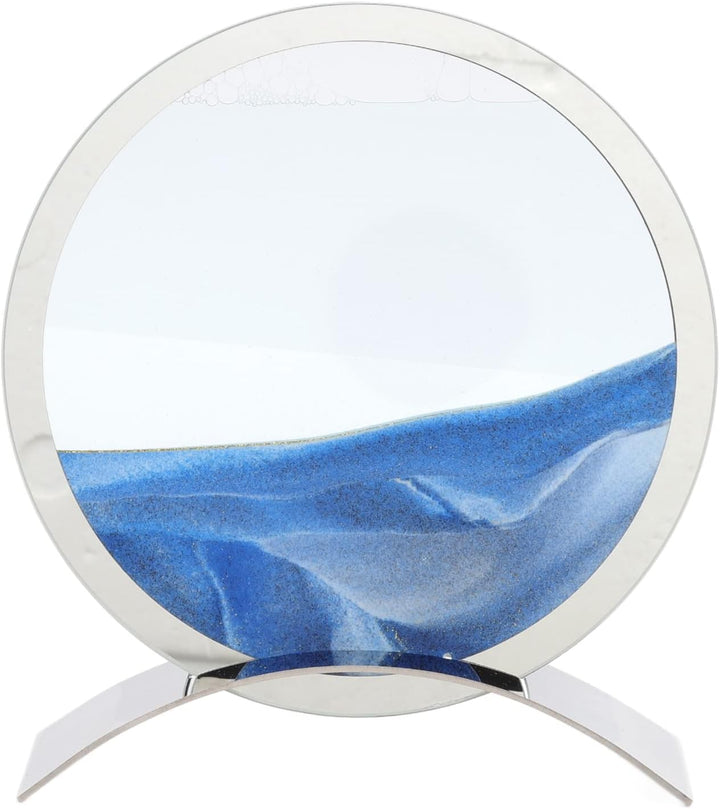 AUNMAS Moving Sand Art Picture Sandscapes, Round Moving Sand Art Frame Sand Art Liquid Motion Stress