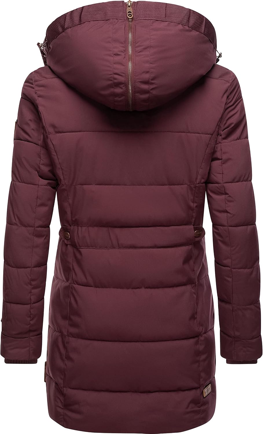 MARIKOO Damen Warmer Winter Steppmantel mit Kapuze Lieblings Jacke XS-XXL XS Wine, XS Wine
