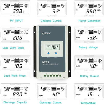 EPEVER Tracer 1210 AN MPPT Solar Laderegler 12V 24V DC Automatisch Identifizierung mit LCD-Display H