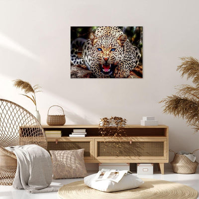 ARTTOR Bilder auf Leinwand Panther Tier Leinwandbild mit Rahmen 70x50cm Wandbilder Dekoration Wohnzi