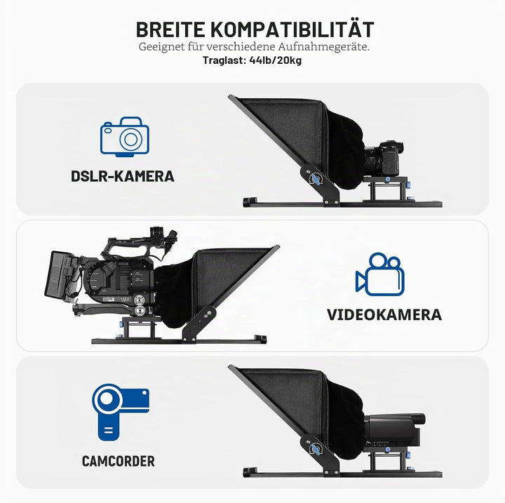 NEEWER Teleprompter X17 II mit RT113 Fernbedienung/APP Steuerung, 17" HD Beamsplitter Ganzmetallrahm