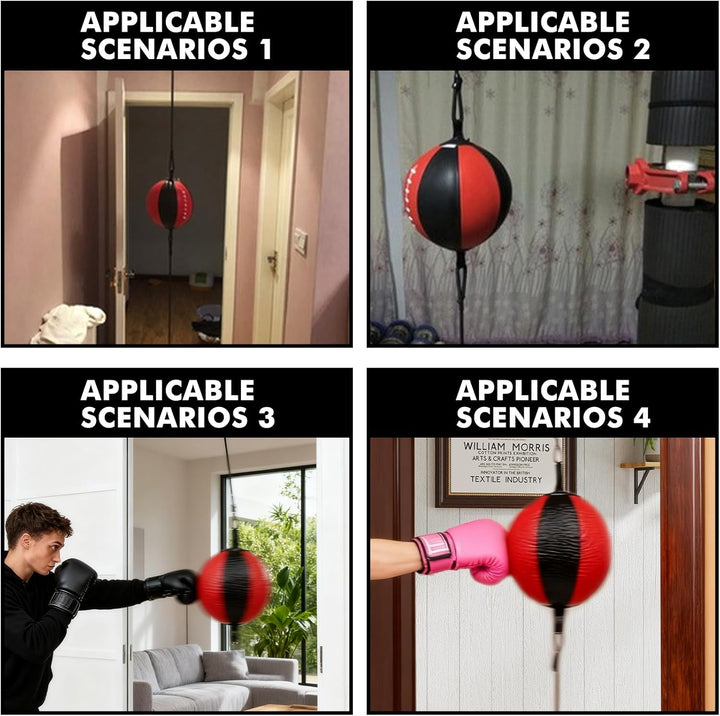 Doppelendball Boxball Speedball Set für Boxen und MMA Training, inklusive Pumpe und Sicherheitsversc