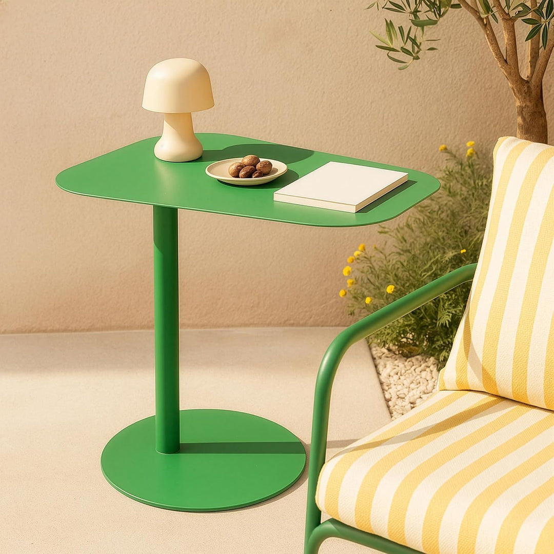 [en.casa] Beistelltisch Nastätten Gartentisch Couchtisch mit Metallgestell Sofatisch modernes Design