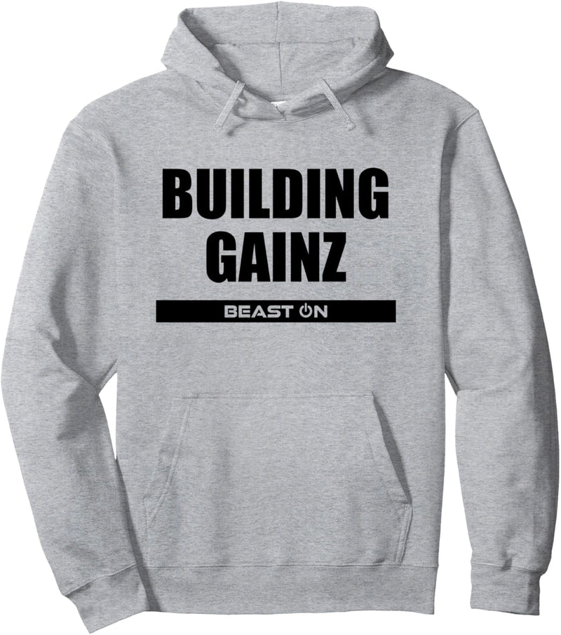 Building Gainz Fitness Bodybuilding Gym Motivation Sprüche Pullover Hoodie