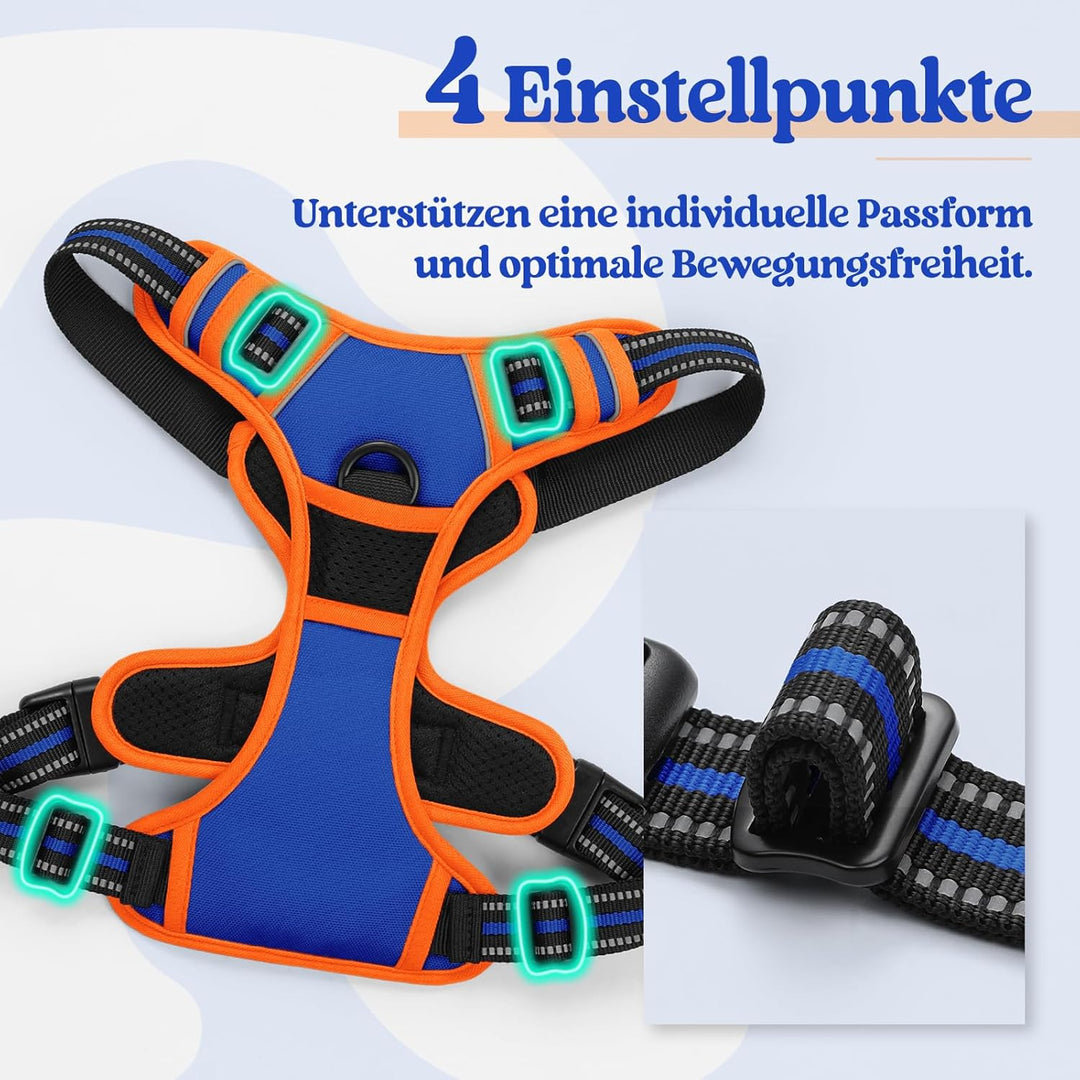 rabbitgoo Hundegeschirr Mittelgrosse Hunde Anti Zug Geschirr Hund mit Kontrolle No Pull Verstellbar