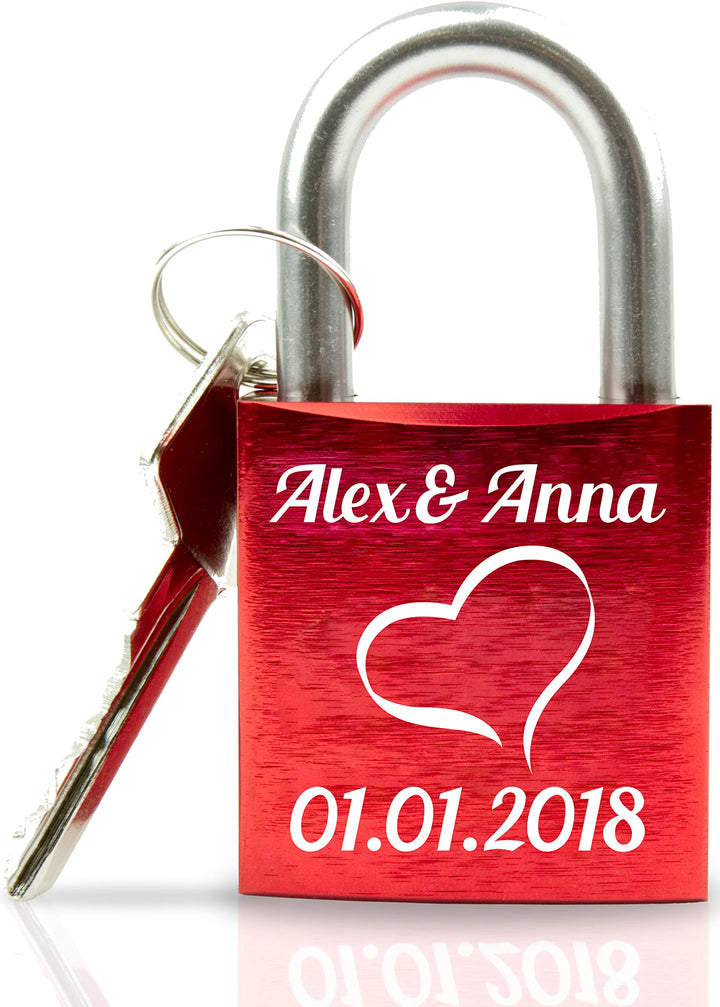 Liebesschloss mit Gravur - Valentinstagsgeschenk für Sie - Valentinstagstag Geschenk - Liebesschloss