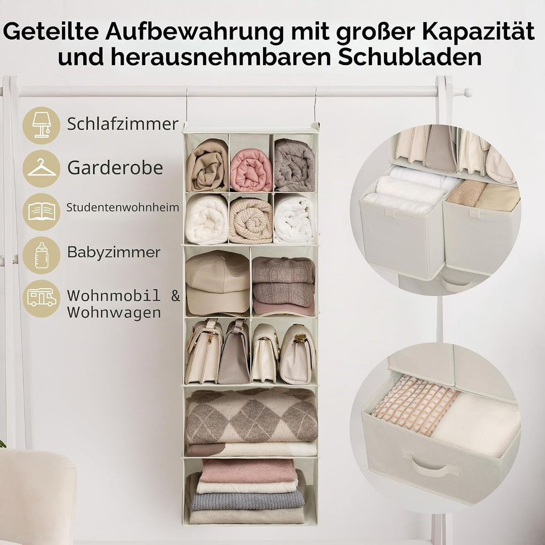 GRANNY SAYS Hängender Schrankorganizer mit Schubladen, 6 Regalteiler Hängender Schrankorganizer, tra
