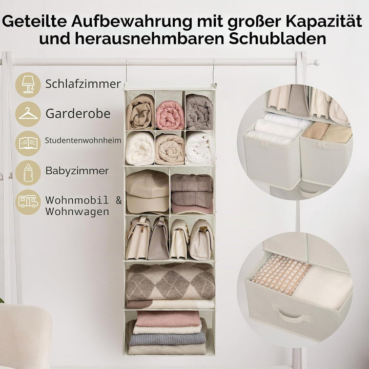 GRANNY SAYS Hängender Schrankorganizer mit Schubladen, 6 Regalteiler Hängender Schrankorganizer, tra