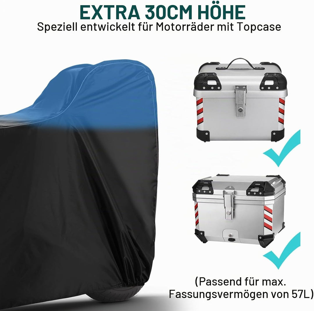 Favoto Motorradabdeckung Wasserdicht Motorrad Abdeckpane Outdoor 300D Oxford für Motorräder Elektror