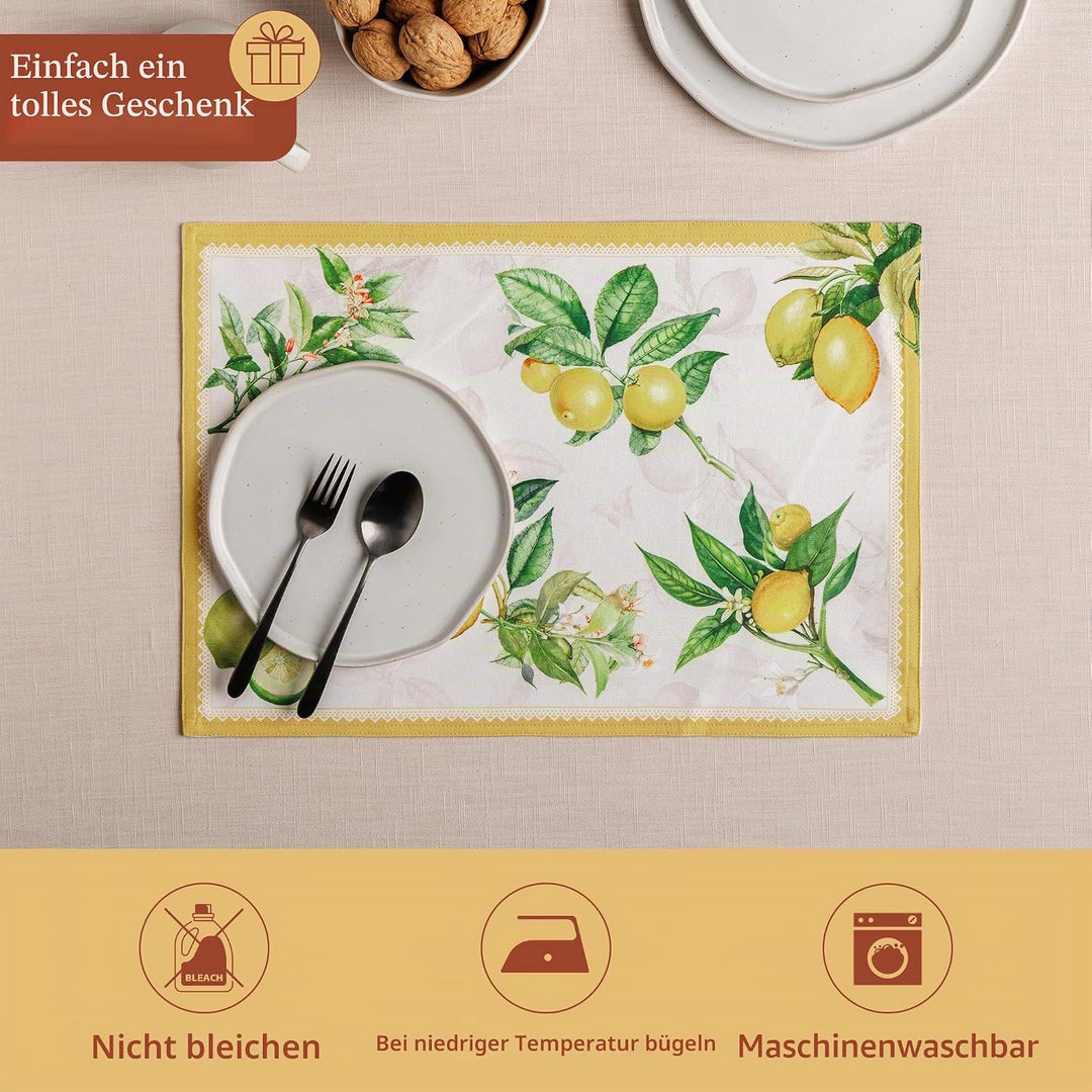 Maison d'Hermine Tischsets aus 100% Baumwolle, 4er-Set, 33 cm x 48 cm, dekorative, waschbare Oster-T