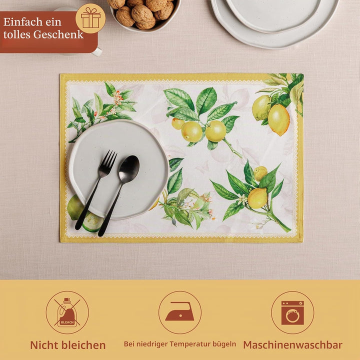 Maison d'Hermine Tischsets aus 100% Baumwolle, 4er-Set, 33 cm x 48 cm, dekorative, waschbare Oster-T