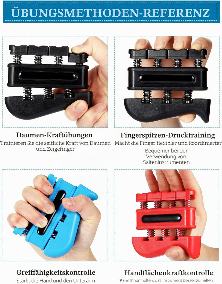 BBTO 4 Stück Fingerverstärker, Handtrainer, Federtrainer, Fingerübungswerkzeug für Gitarre, Klettern