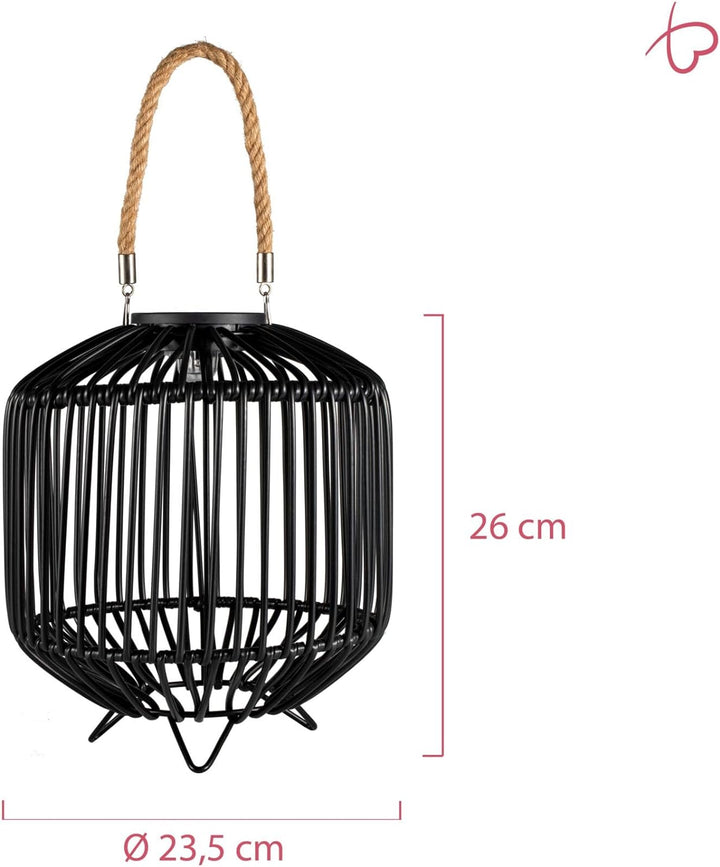 Pauleen 48177 Sunshine Delight Solar-Laterne für Balkon oder Garten Schwarz, Grau Aussenbeleuchtung