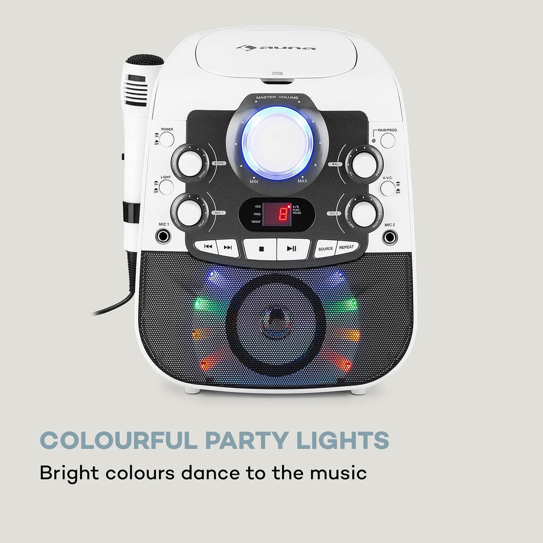 auna StarMaker 2.0 Karaoke-Anlage Karaokemaschine, Bluetooth-Funktion, CD-Player, für CD, CD+G, CD-R