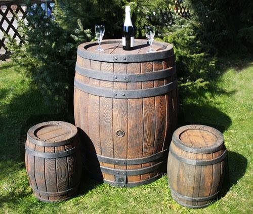 REGENTONNE EICHENFASS 240l Wasserfass REGENFASS Wassertonne REGENWASSERTONNE in Holz-Optik mit Decke