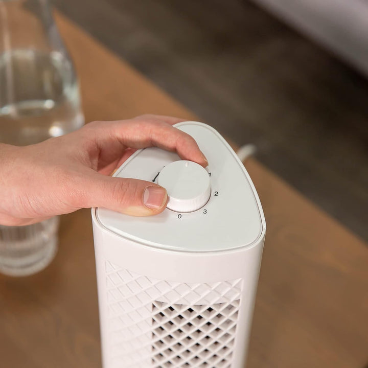 Russell Hobbs RHTF1321 Mini-Turmventilator, leicht, 33 cm, tragbar, 3 Geschwindigkeiten, 75° Schwenk