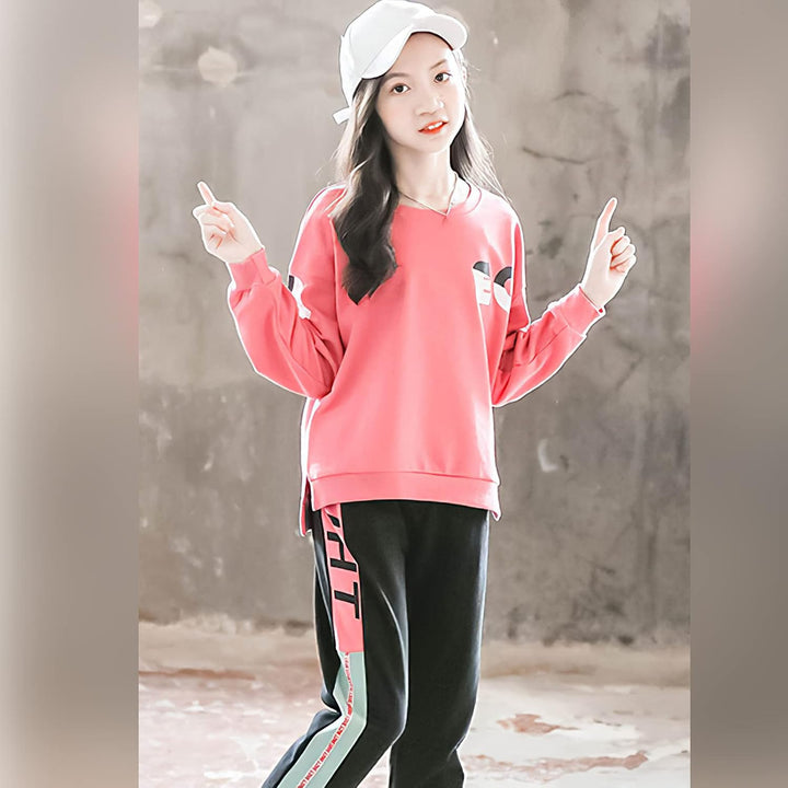 amropi Mädchen Trainingsanzug Gestreift Pullover Sweatshirt Jogging Hose Bekleidungsset for 3-14 Jah