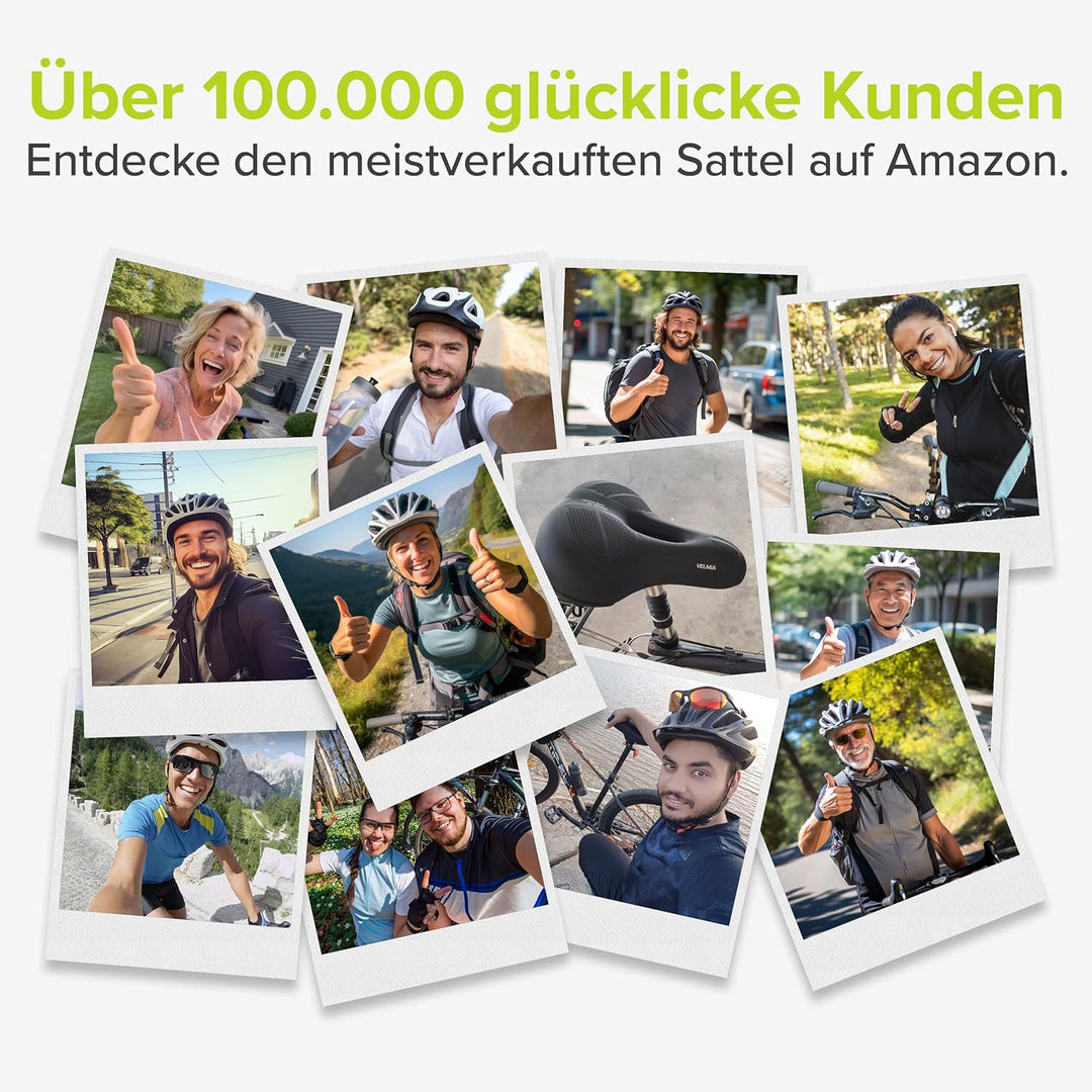 VELMIA Fahrradsattel mit ergonomischem 3-Zonen-Konzept & Memory Foam I Bequemer Fahrrad Sattel für D