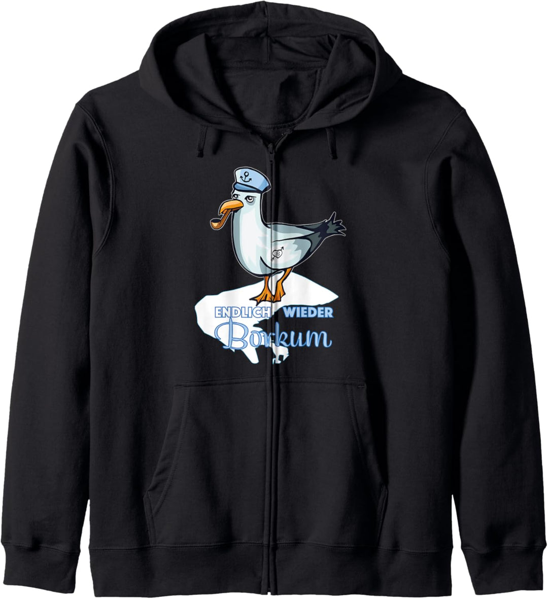 Endlich wieder Borkum Möwe ostfriesische Nordseeinsel Sommer Kapuzenjacke