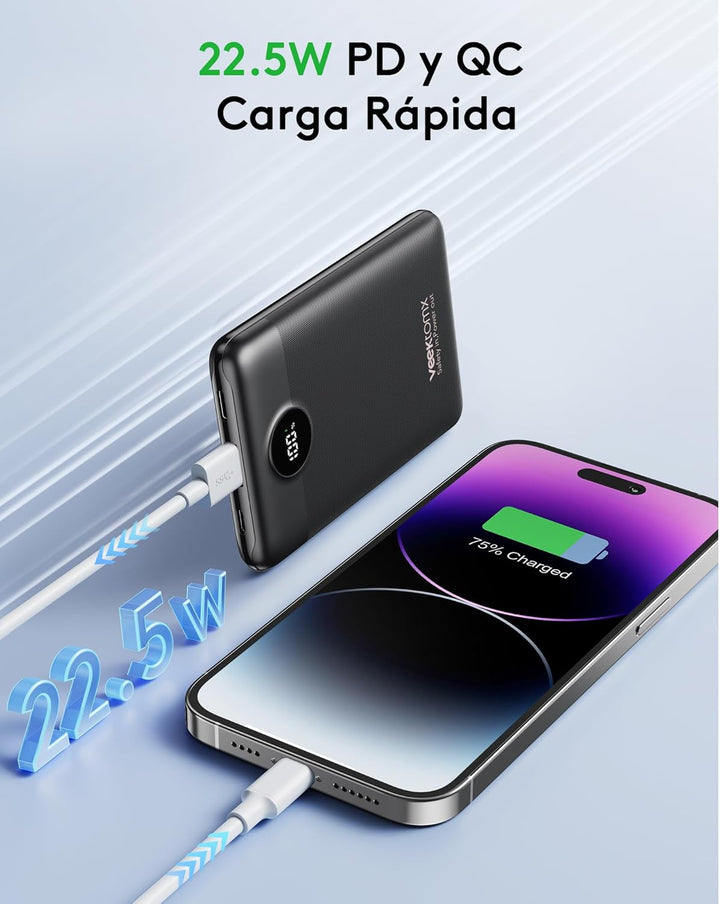 Power Bank 10000mAh VEEKTOMX Mini Powerbank USB C 22.5W Externe Handyakkus Klein Aber Stark Power Ba